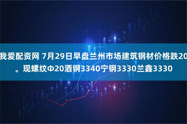 我爱配资网 7月29日早盘兰州市场建筑钢材价格跌20。现螺纹Φ20酒钢3340宁钢3330兰鑫3330
